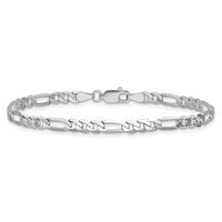 14k White Gold 4mm Flat Figaro Chain-WFIG100-7