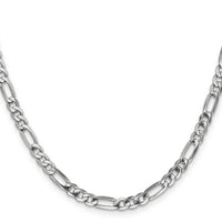 14k White Gold 4.5mm Flat Figaro Chain-WFIG120-18
