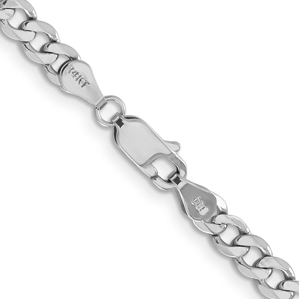 14k White Gold 4.5mm Flat Figaro Chain-WFIG120-18