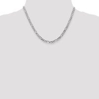 14k White Gold 4.5mm Flat Figaro Chain-WFIG120-18