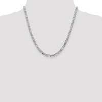 14k White Gold 4.5mm Flat Figaro Chain-WFIG120-20