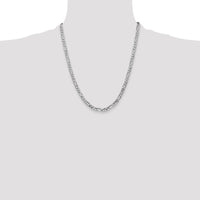 14k White Gold 4.5mm Flat Figaro Chain-WFIG120-22