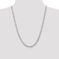 14k White Gold 4.5mm Flat Figaro Chain-WFIG120-24