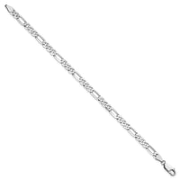 14k White Gold 4.5mm Flat Figaro Chain-WFIG120-8