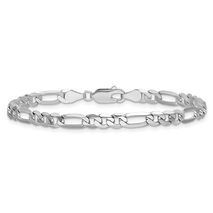 14k White Gold 4.5mm Flat Figaro Chain-WFIG120-9