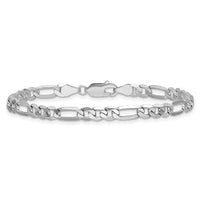 14k White Gold 4.5mm Flat Figaro Chain-WFIG120-8