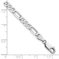 14k White Gold 4.5mm Flat Figaro Chain-WFIG120-9