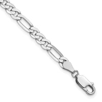 14k White Gold 4.5mm Flat Figaro Chain-WFIG120-18