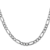 14k White Gold 5.5mm Flat Figaro Chain-WFIG140-20