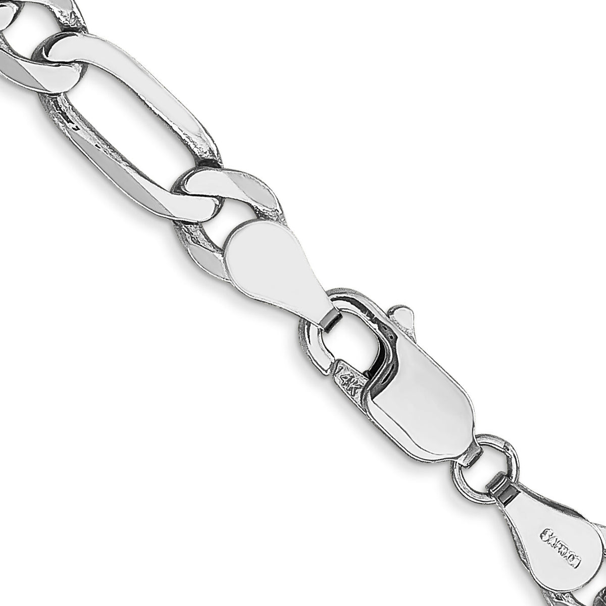 14k White Gold 5.5mm Flat Figaro Chain-WFIG140-18