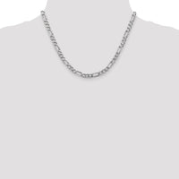 14k White Gold 5.5mm Flat Figaro Chain-WFIG140-18