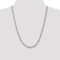 14k White Gold 5.5mm Flat Figaro Chain-WFIG140-24
