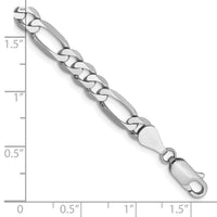14k White Gold 5.5mm Flat Figaro Chain-WFIG140-8