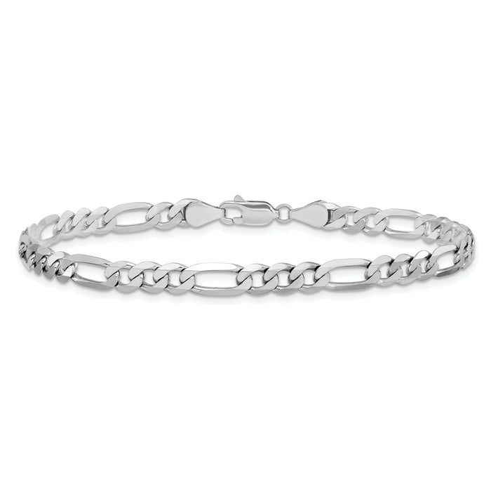 14k White Gold 5.5mm Flat Figaro Chain-WFIG140-9