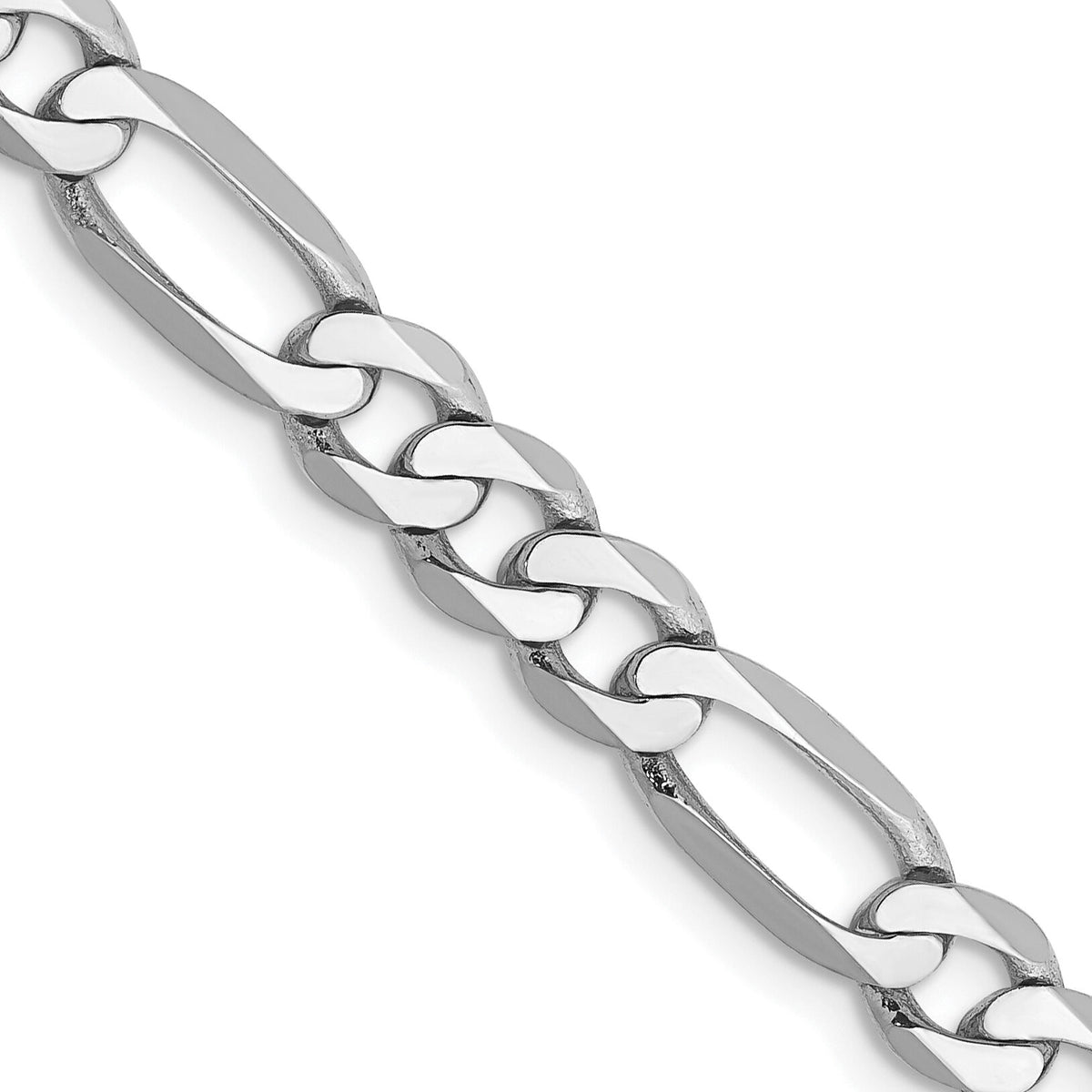 14k White Gold 5.5mm Flat Figaro Chain-WFIG140-20
