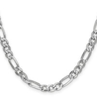 14k White Gold 6mm Flat Figaro Chain-WFIG160-26