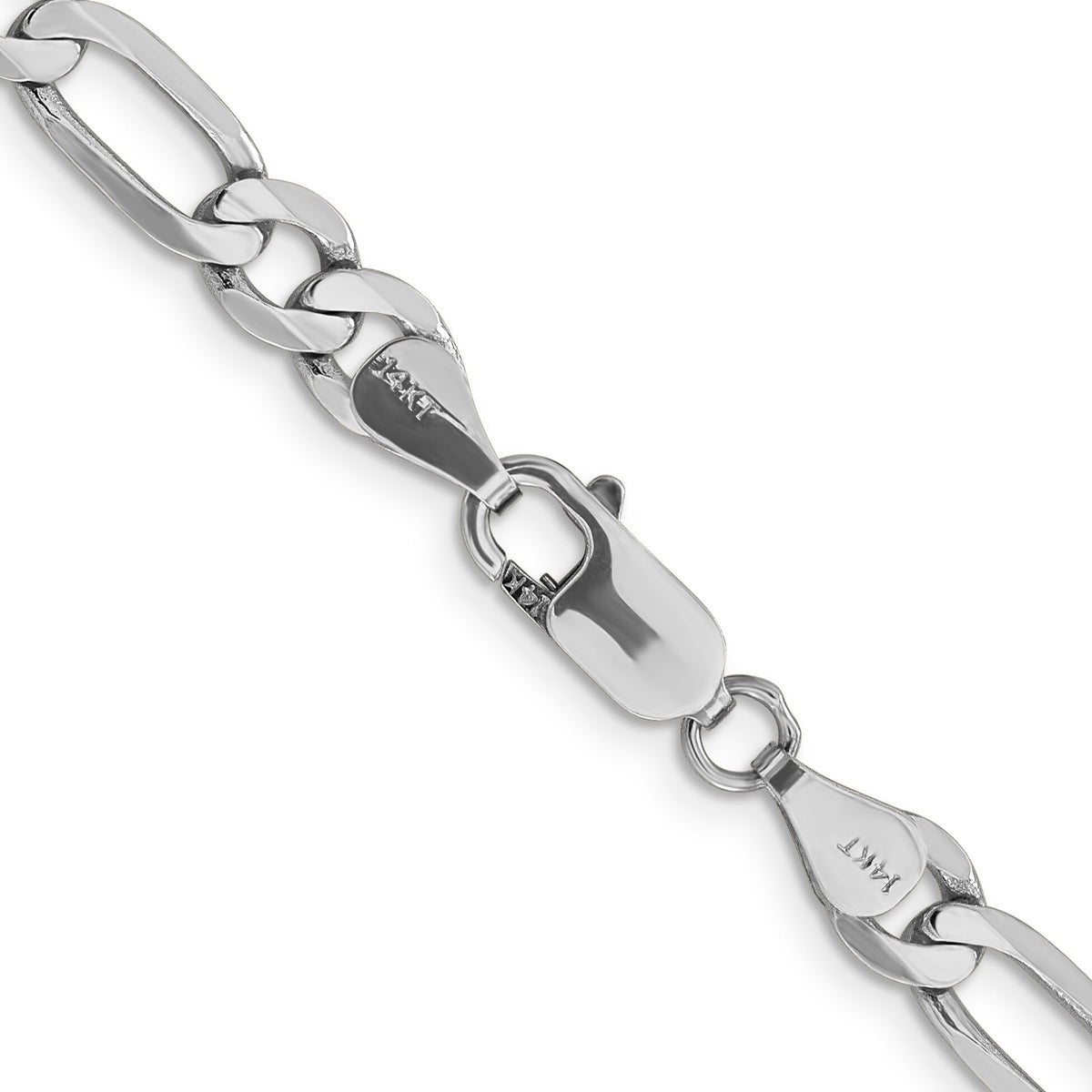 14k White Gold 6mm Flat Figaro Chain-WFIG160-26
