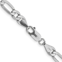 14k White Gold 6mm Flat Figaro Chain-WFIG160-26