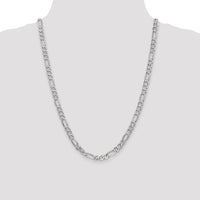 14k White Gold 6mm Flat Figaro Chain-WFIG160-24
