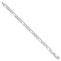 14k White Gold 6mm Flat Figaro Chain-WFIG160-7