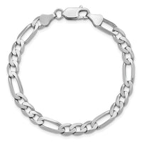14k White Gold 6mm Flat Figaro Chain-WFIG160-7