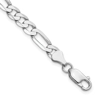 14k White Gold 6mm Flat Figaro Chain-WFIG160-7