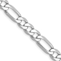 14k White Gold 6mm Flat Figaro Chain-WFIG160-26