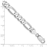 14k White Gold 7mm Flat Figaro Chain-WFIG180-9