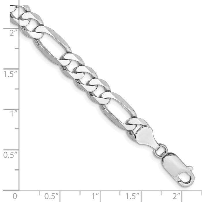 14k White Gold 7mm Flat Figaro Chain-WFIG180-9