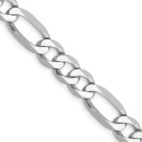14k White Gold 7mm Flat Figaro Chain-WFIG180-24
