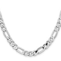 14k White Gold 7.5mm Flat Figaro Chain-WFIG200-20