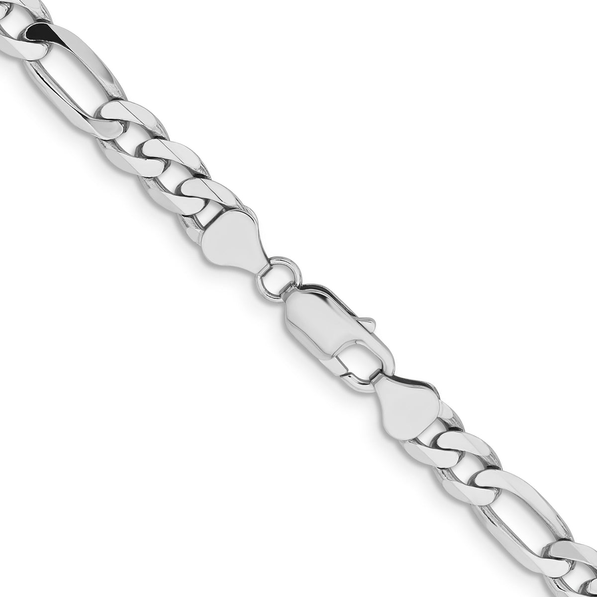 14k White Gold 7.5mm Flat Figaro Chain-WFIG200-20