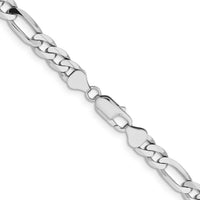14k White Gold 7.5mm Flat Figaro Chain-WFIG200-20