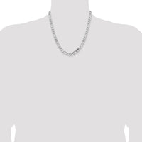14k White Gold 7.5mm Flat Figaro Chain-WFIG200-20