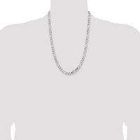 14k White Gold 7.5mm Flat Figaro Chain-WFIG200-24