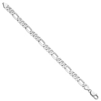 14k White Gold 7.5mm Flat Figaro Chain-WFIG200-8