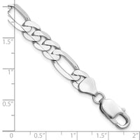 14k White Gold 7.5mm Flat Figaro Chain-WFIG200-8