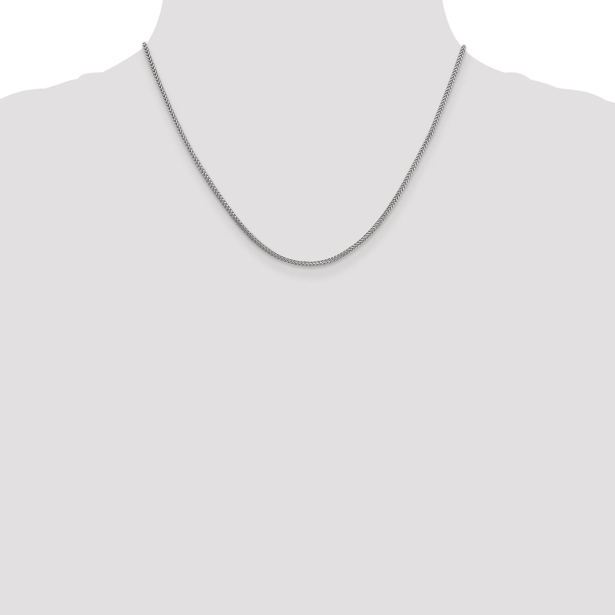 14k White Gold 1.3mm Franco Chain-WFRA040-18