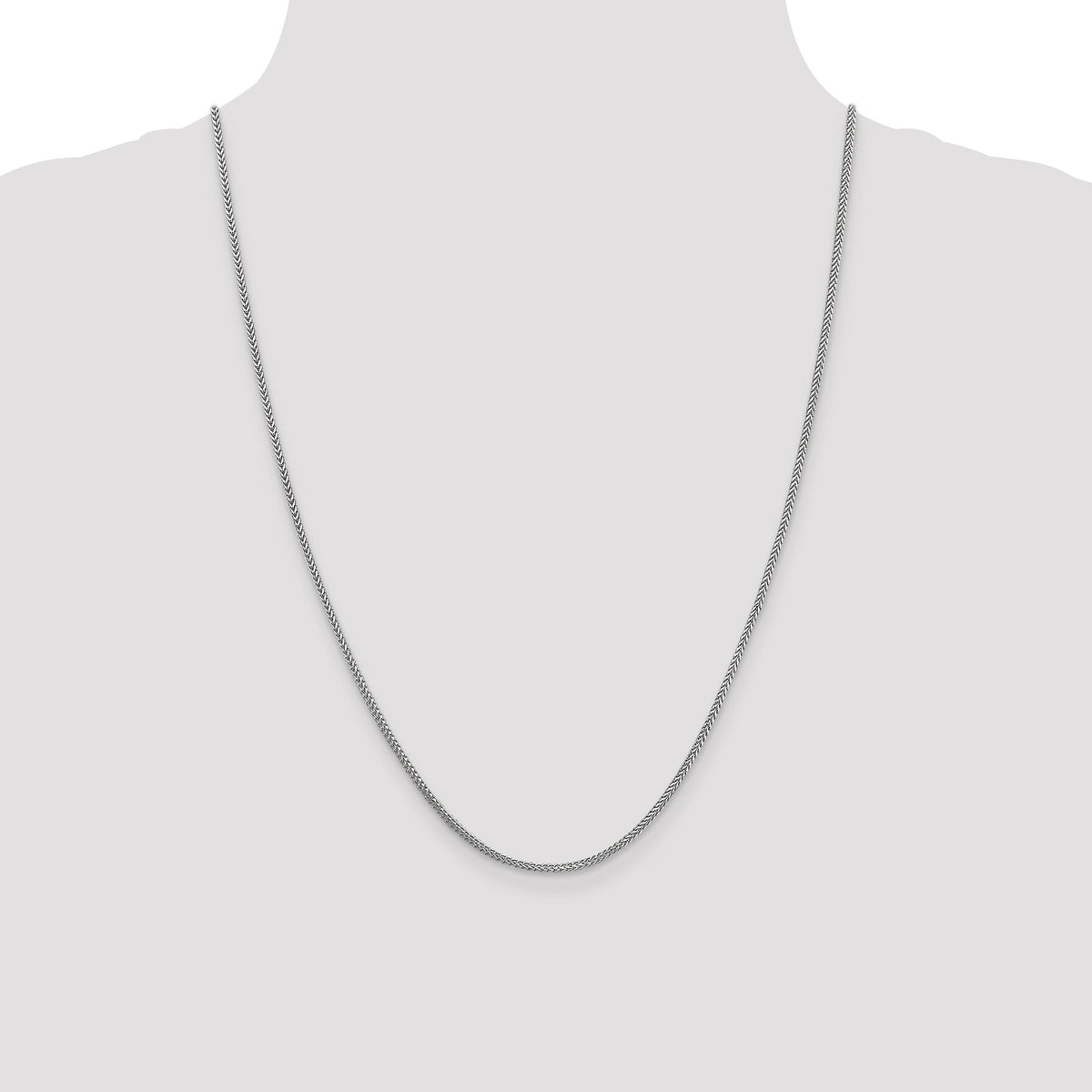 14k White Gold 1.3mm Franco Chain-WFRA040-24