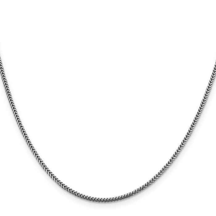 14k White Gold 1.4mm Franco Chain-WFRA045-24