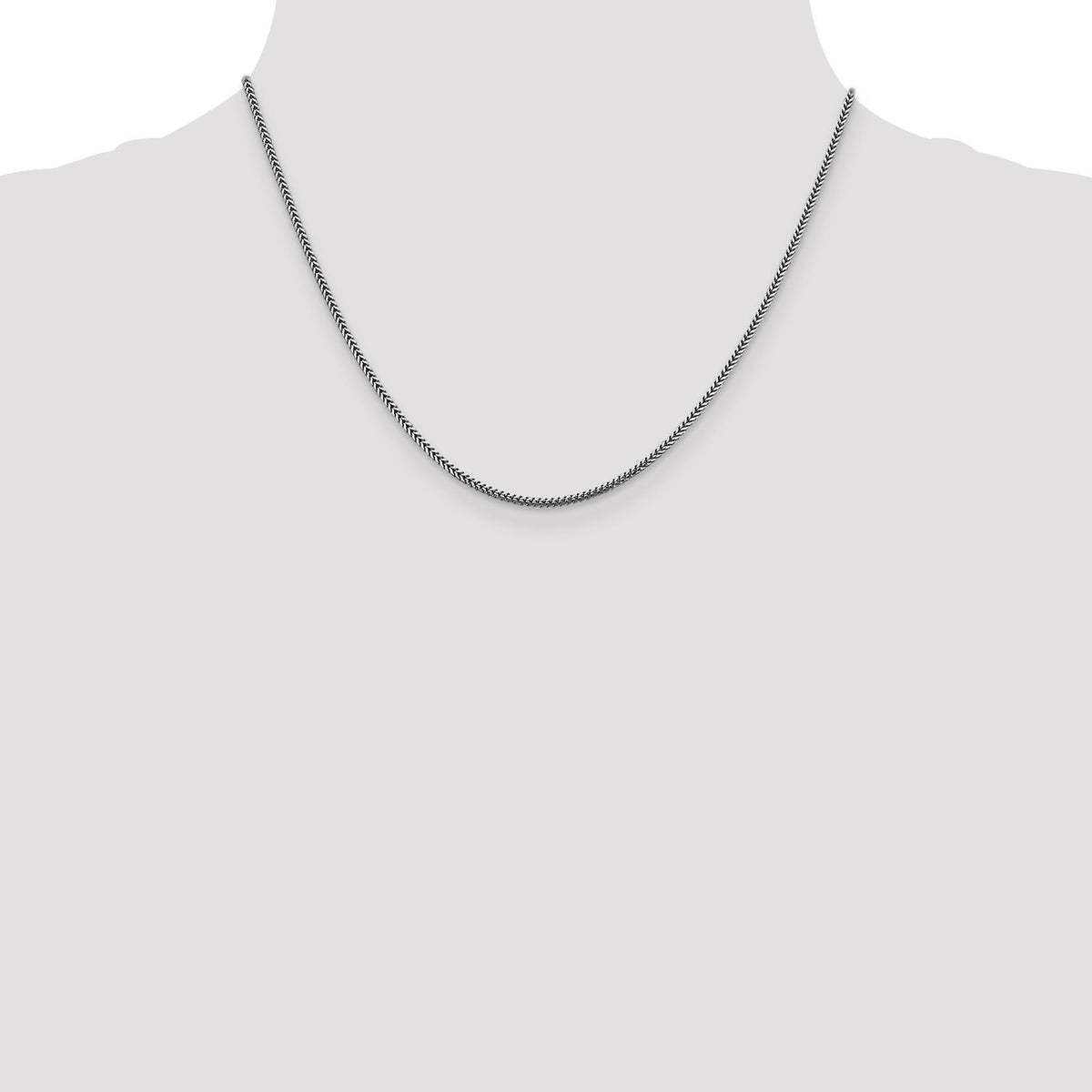14k White Gold 1.4mm Franco Chain-WFRA045-18