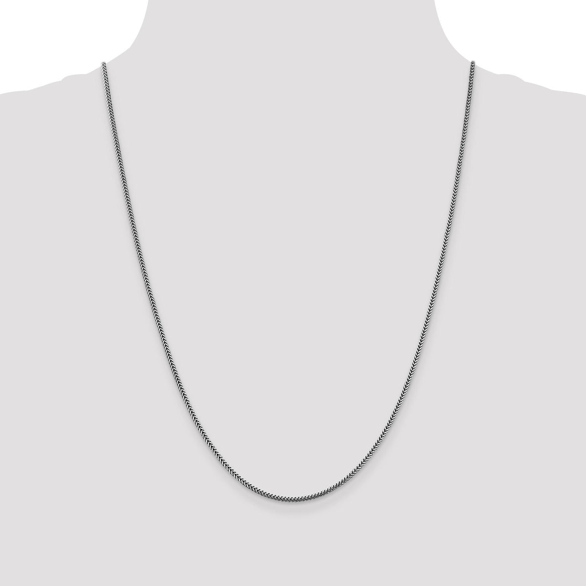 14k White Gold 1.4mm Franco Chain-WFRA045-24