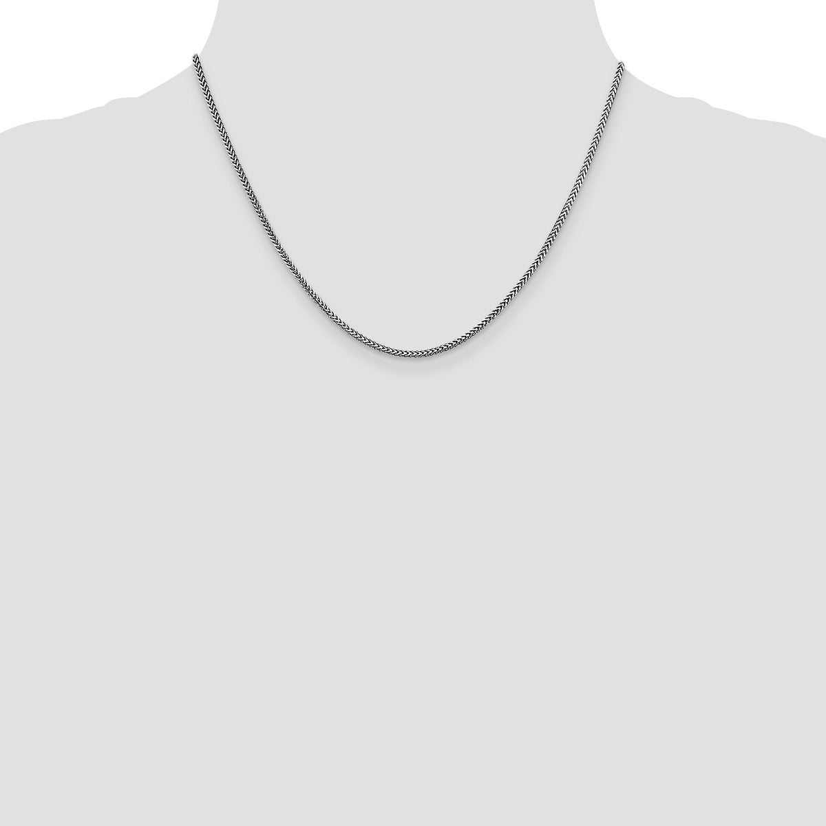 14k White Gold 1.5mm Franco Chain-WFRA050-18