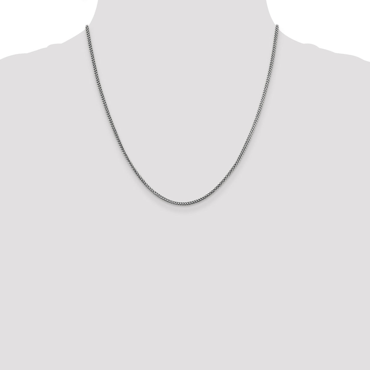 14k White Gold 1.5mm Franco Chain-WFRA050-20