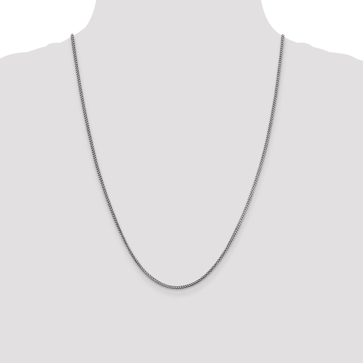14k White Gold 1.5mm Franco Chain-WFRA050-24