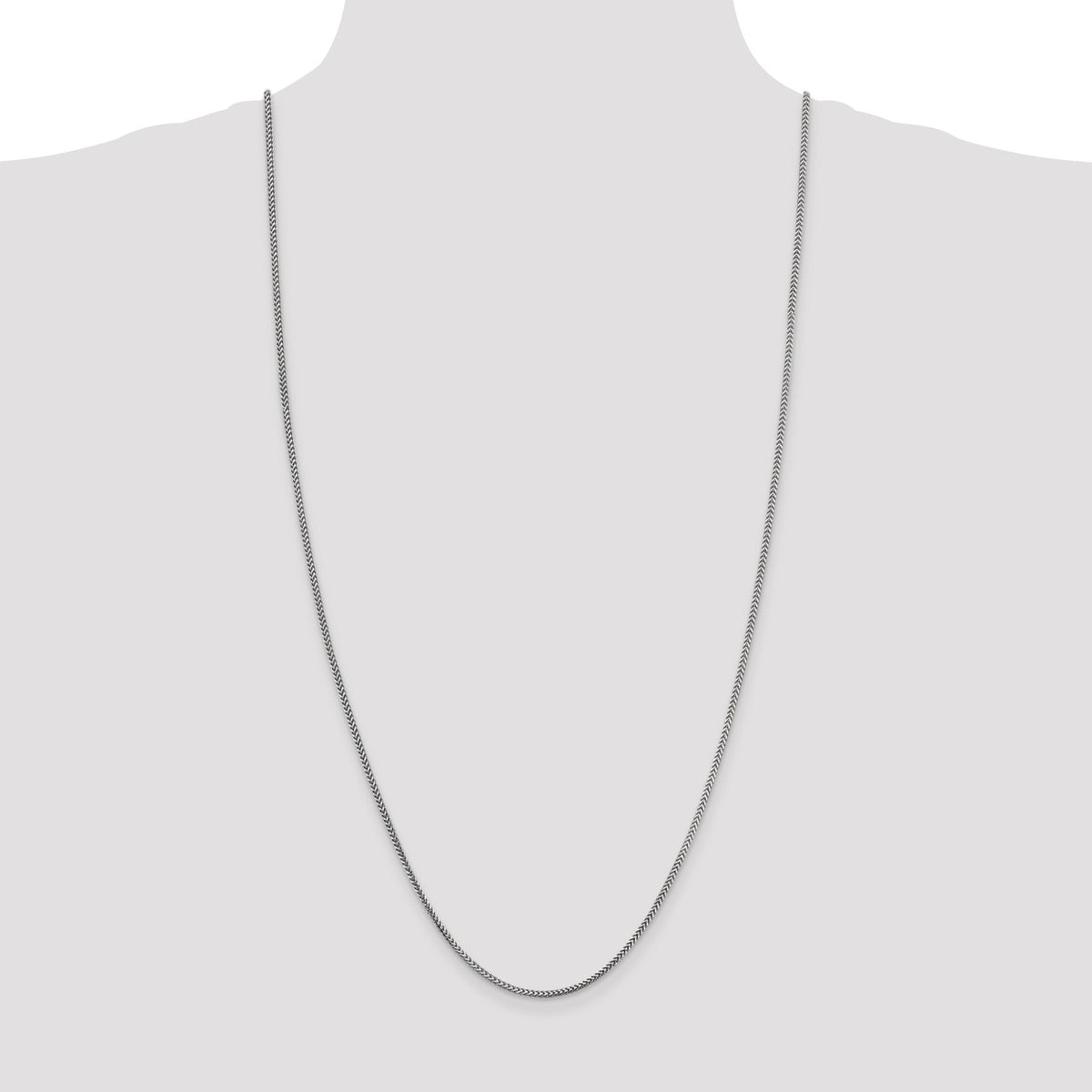 14k White Gold 1.5mm Franco Chain-WFRA050-30