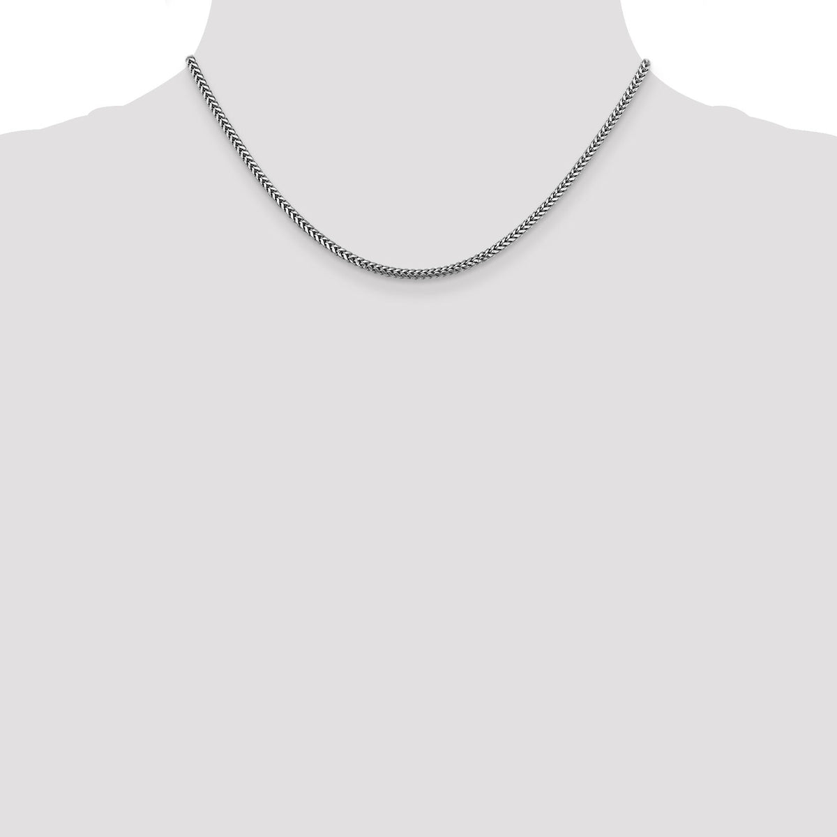 14k White Gold 2.3mm Franco Chain-WFRA070-16
