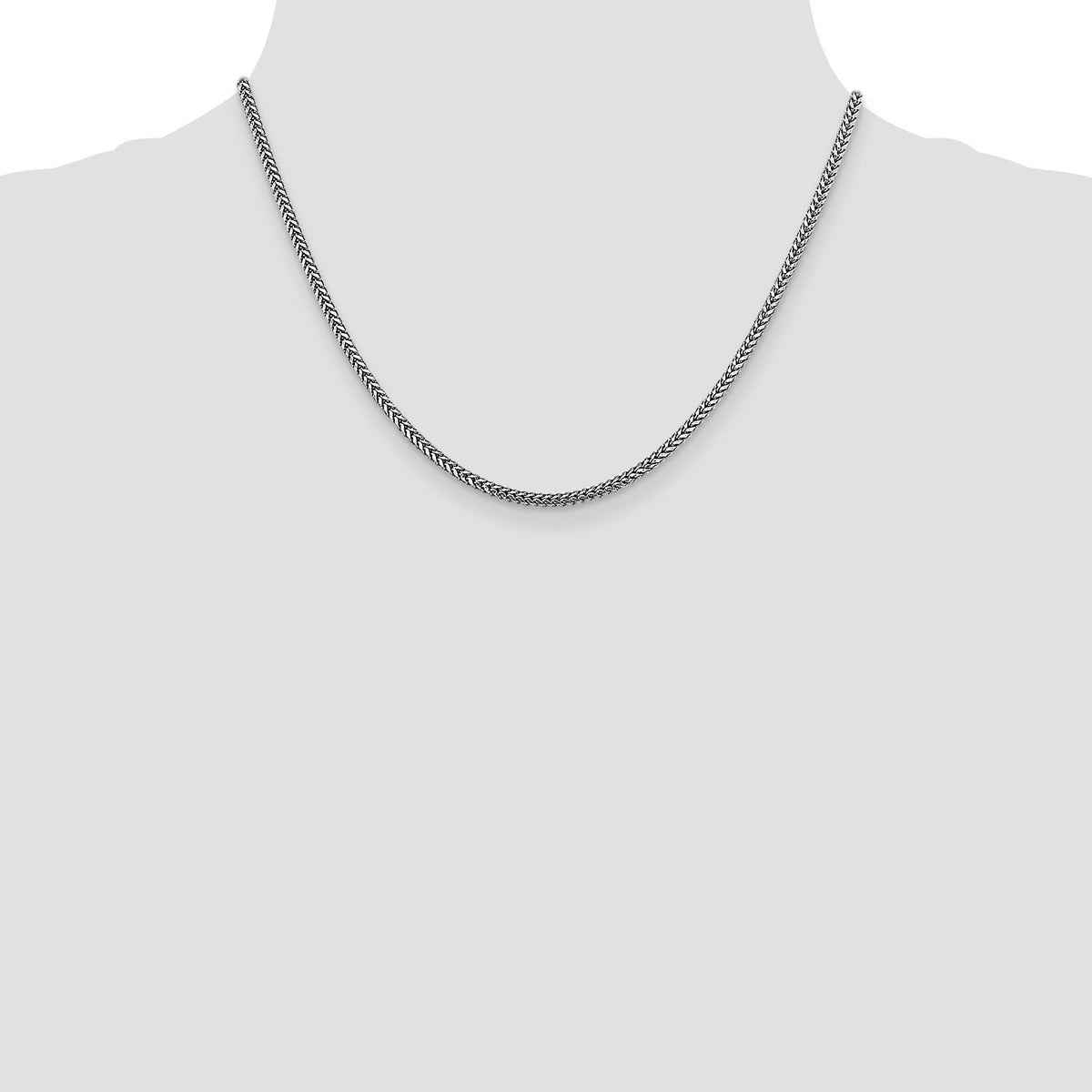 14k White Gold 2.3mm Franco Chain-WFRA070-18