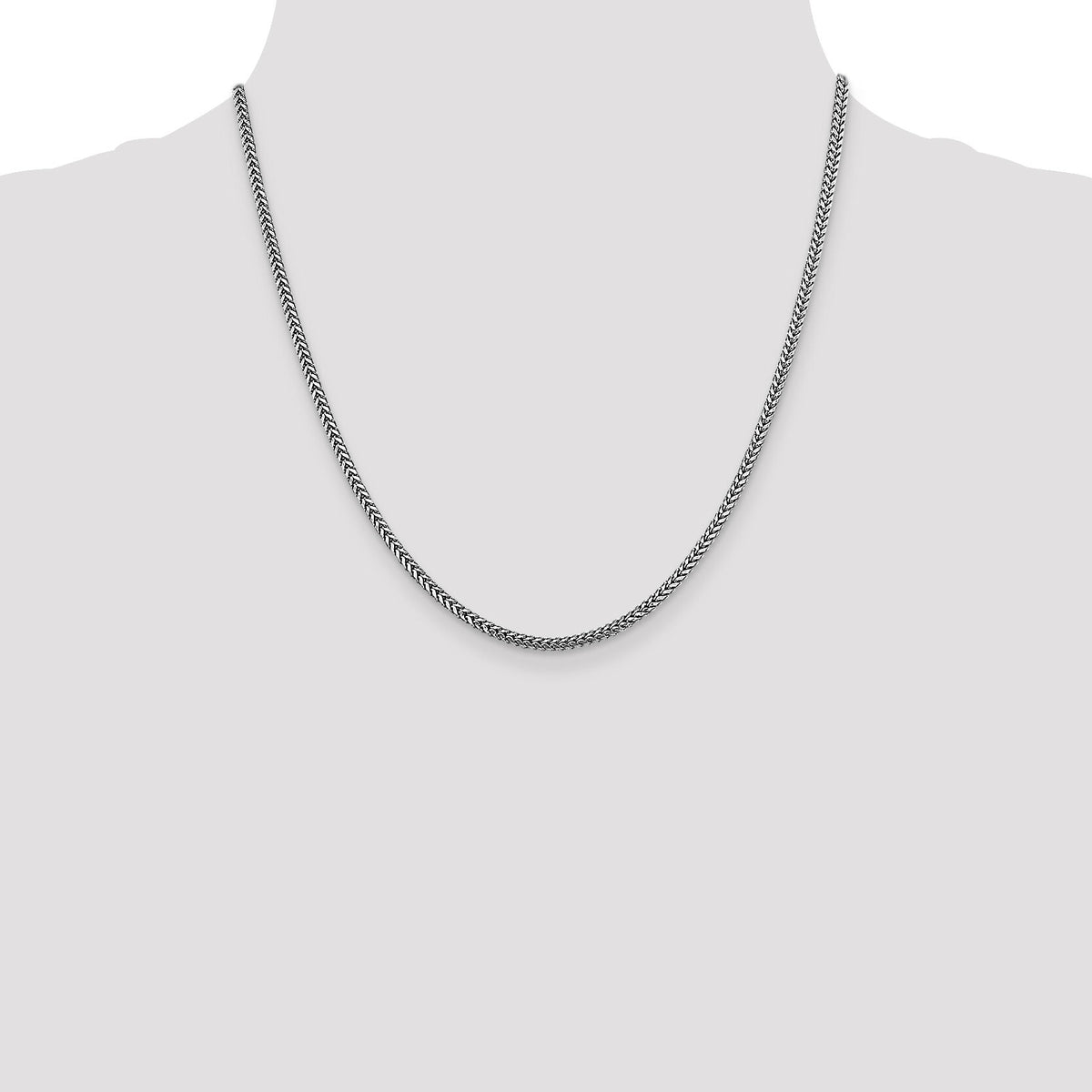 14k White Gold 2.3mm Franco Chain-WFRA070-20