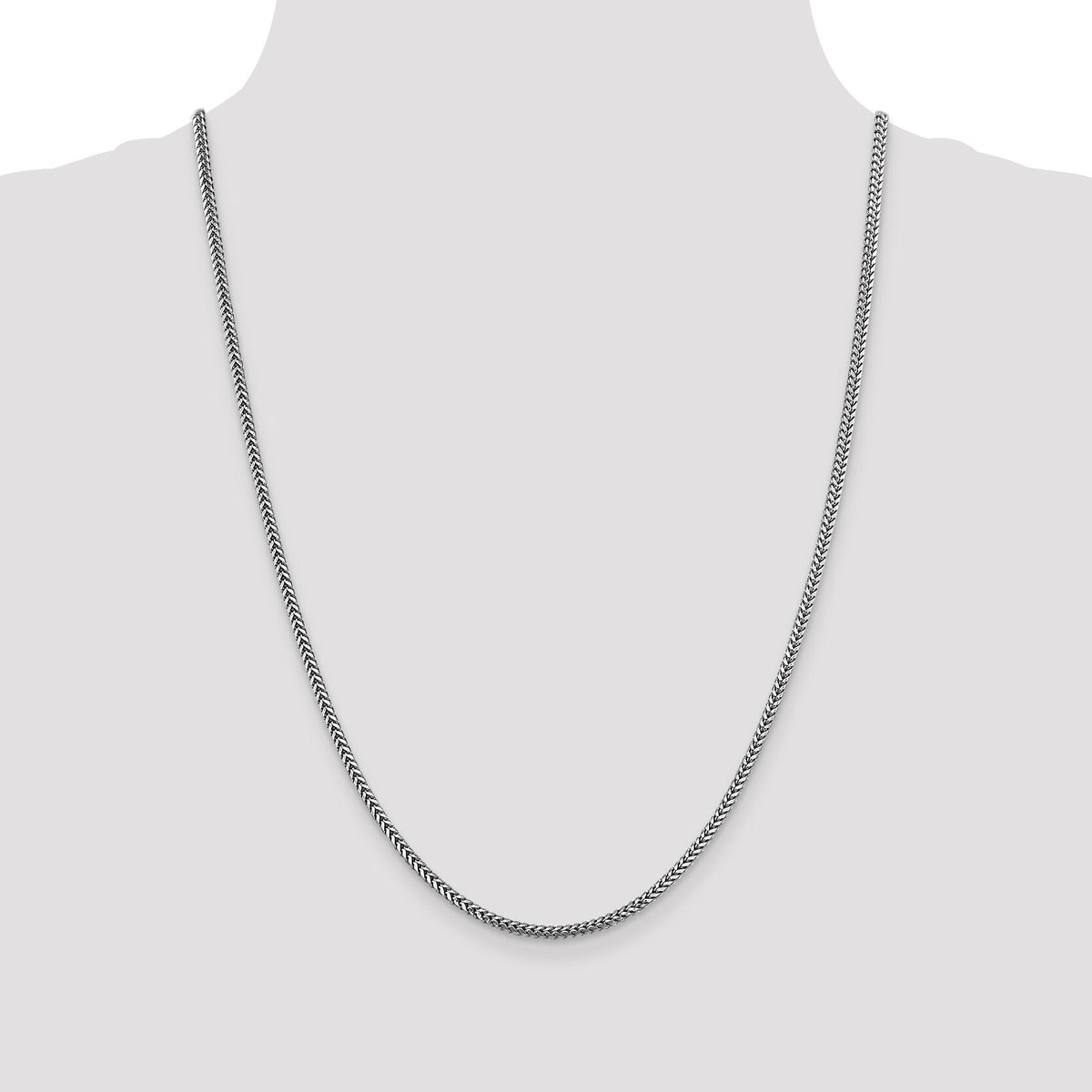 14k White Gold 2.3mm Franco Chain-WFRA070-24